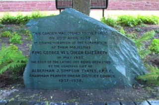 Commemorative stone at Penrith Coronation Garden