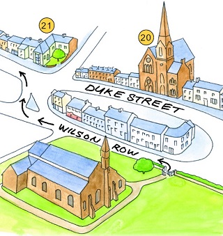 Walk map at Penrith Congregational Church and Musgrave Hall